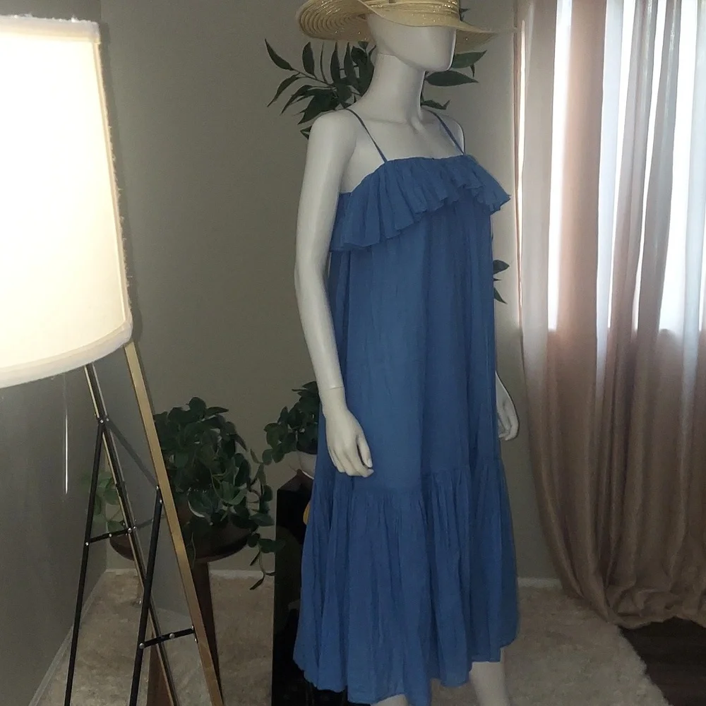 J Crew ruffled blue dress
